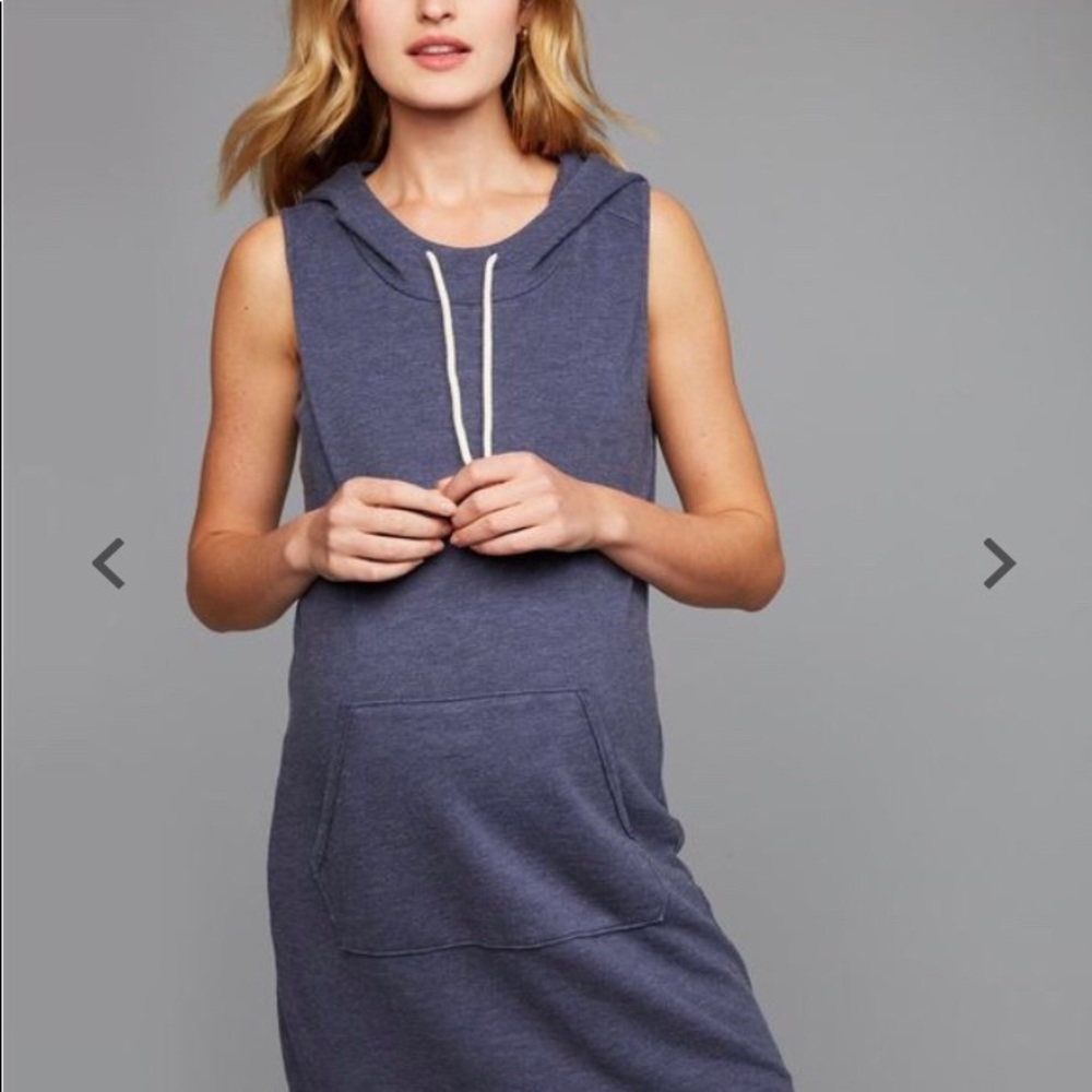 A Pea In The Pod Distressed Hooded Maternity Dress